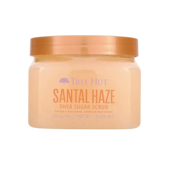 Tree Hut Santal Haze Body Scrub, Exfoliating & Hydrating Sugar Scrub 18Oz
