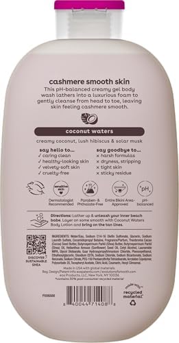 eos Shea Butter Cashmere Body Wash Coconut Waters, Moisturizing Body Wash 16Oz