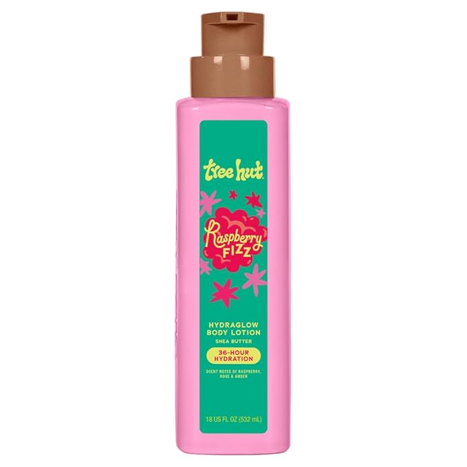 Tree Hut Hydraglow Body Lotion Raspberry Fizz, Hydrating & Nourishing 18oz
