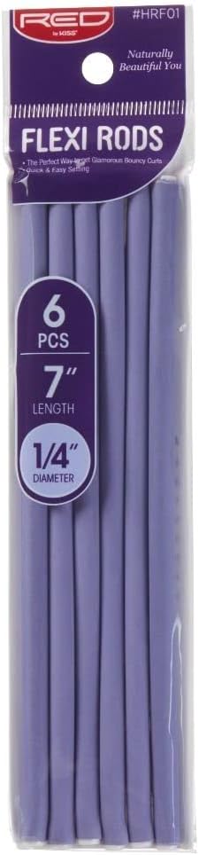 Red By Kiss Flexi Rods 7"L 1/4' D 6Pcs Pack Lavender