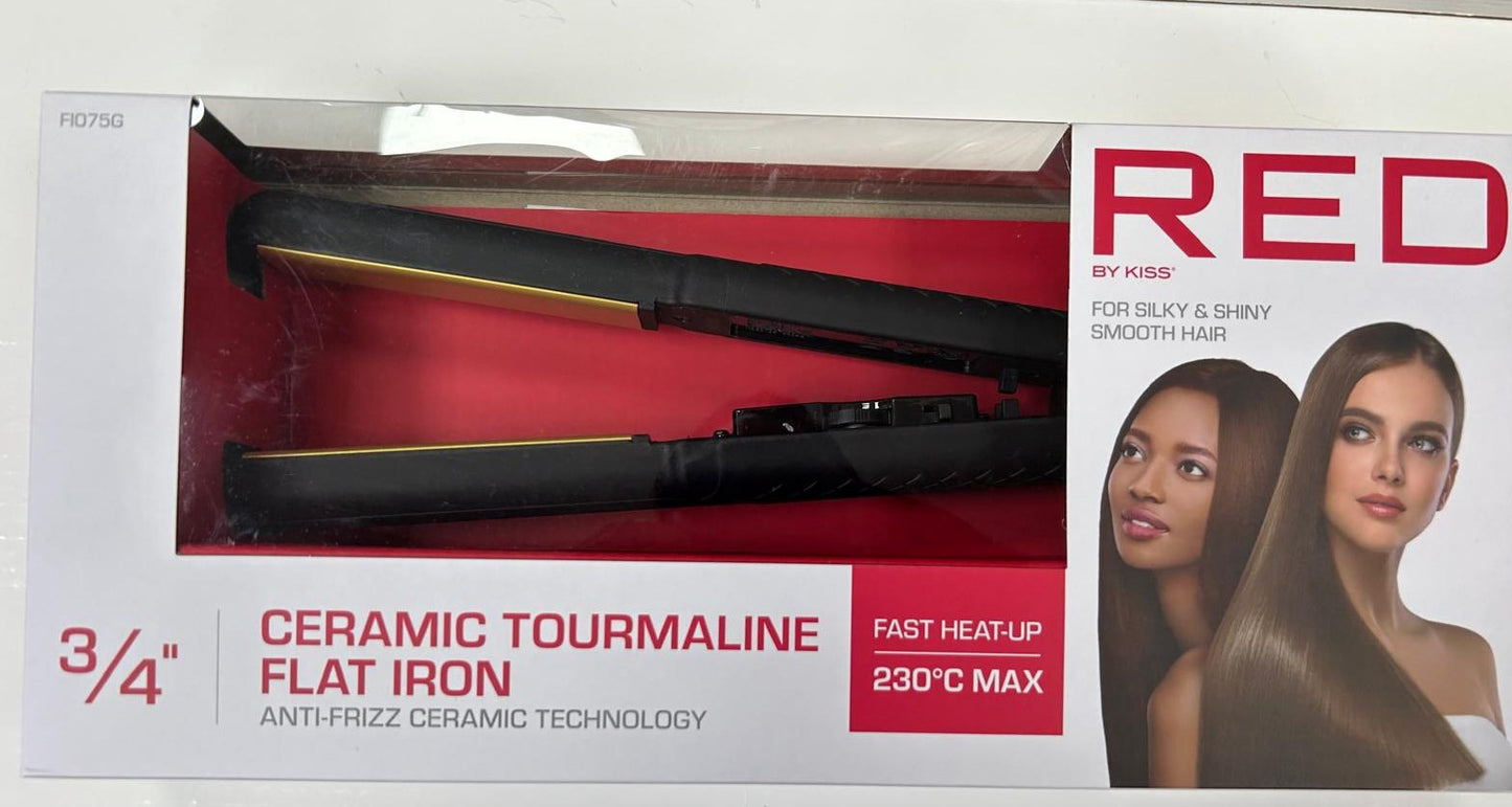 Red By Kiss 3/4"Ceramic Tourmaline Flat Iron