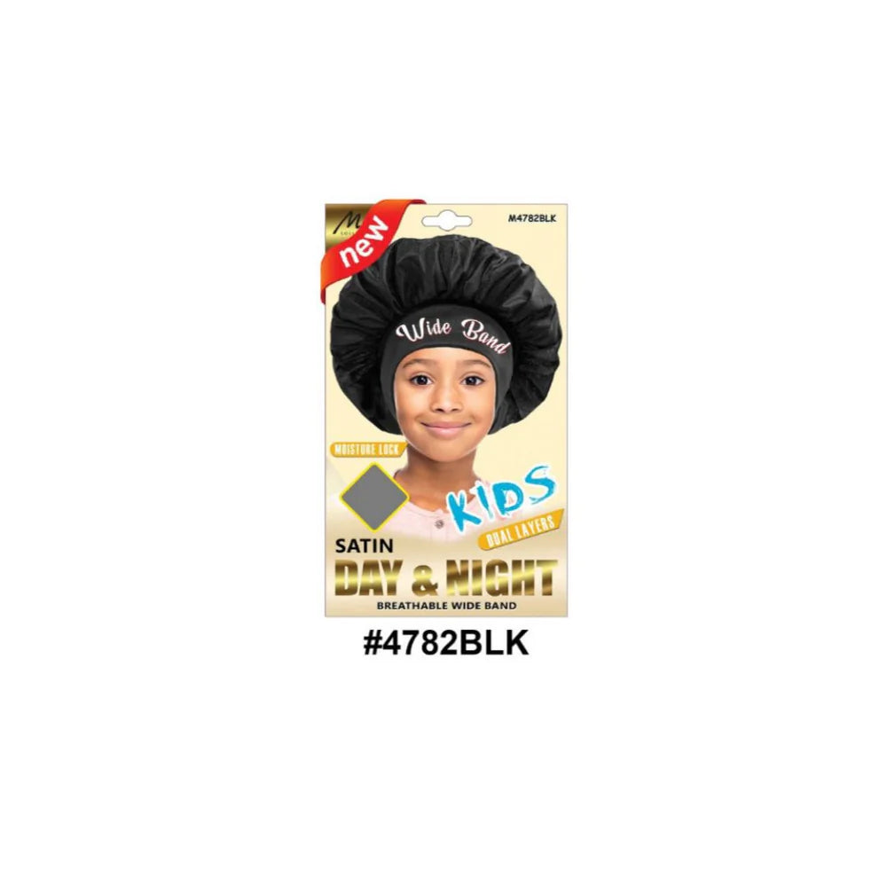 Murry Collection Kids Satin Day & Night Cap Black M4782AST