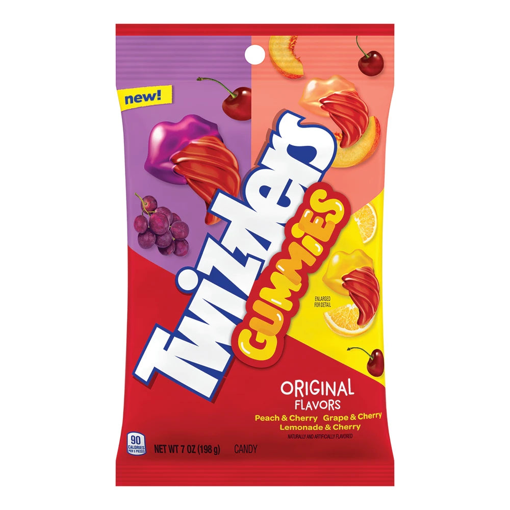 Twizzlers Gummies Peach Grape Lemonade & Cherry 7 oz. Bag