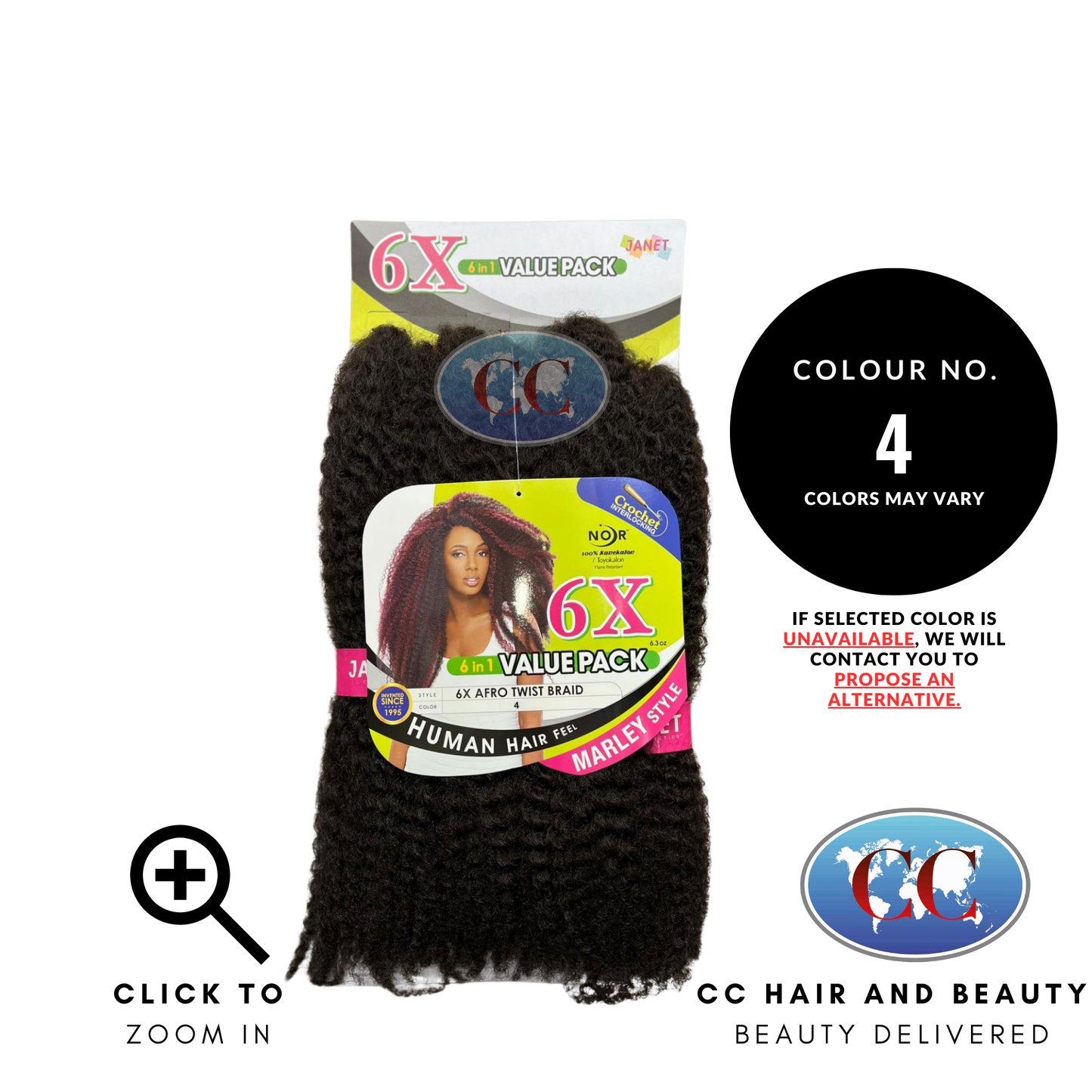 Janet Noir 6X Afro Twist Braid 6 In 1 Value Pack