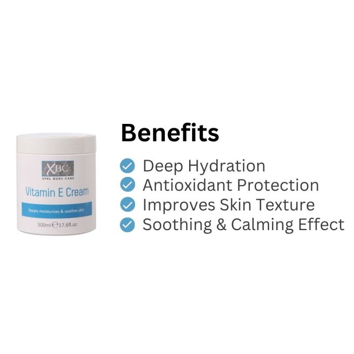 XBC Vitamin E Cream for Deep Moisturization 17.6oz