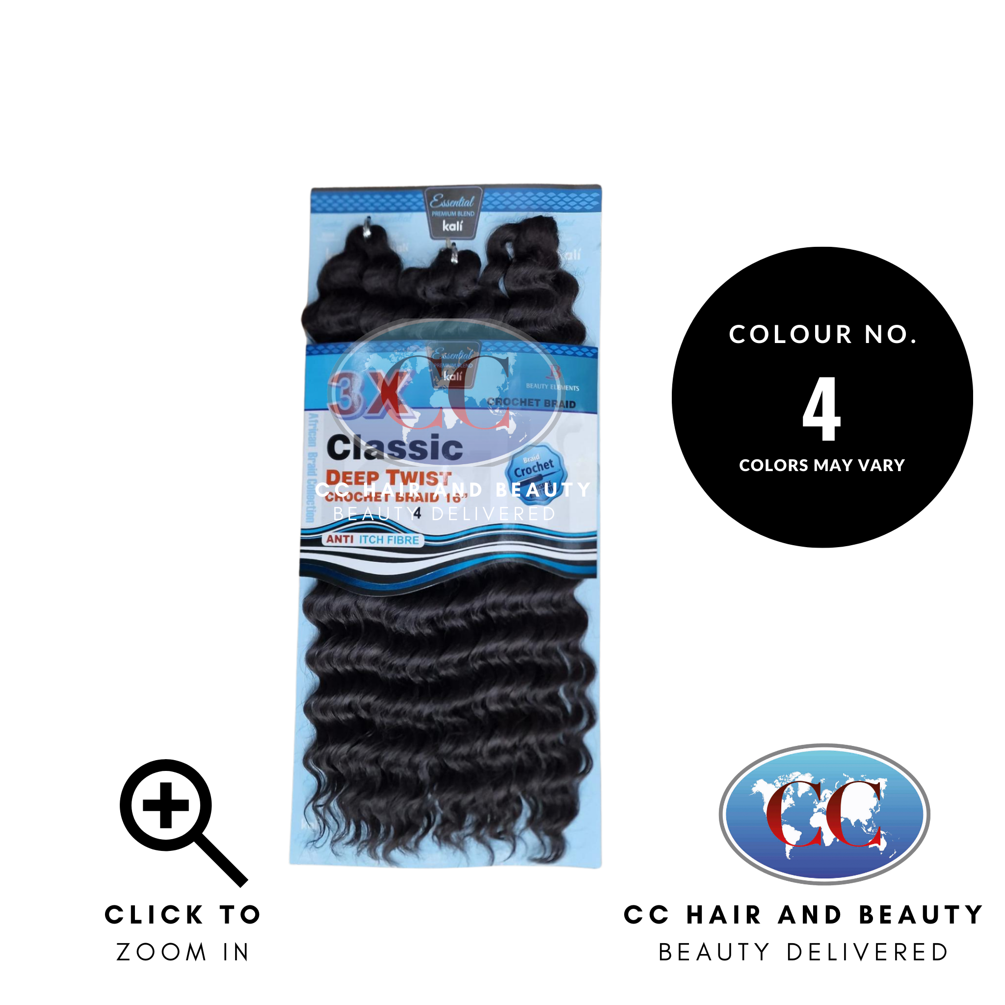 Kali Essential – 3x Deep Twist Pre-Loop Crochet Braid 16"-Colour 4