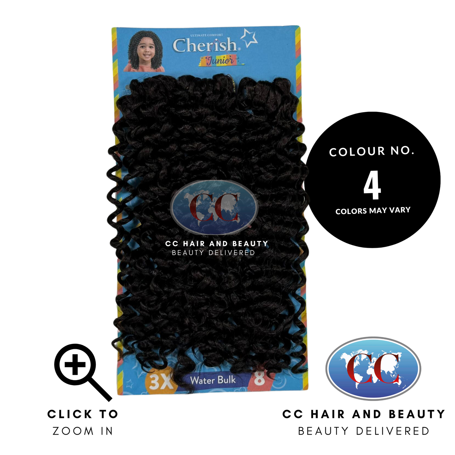 Cherish Synthetic Junior Kids Crochet Braid Hair - Water Bulk 8''-Colour 4