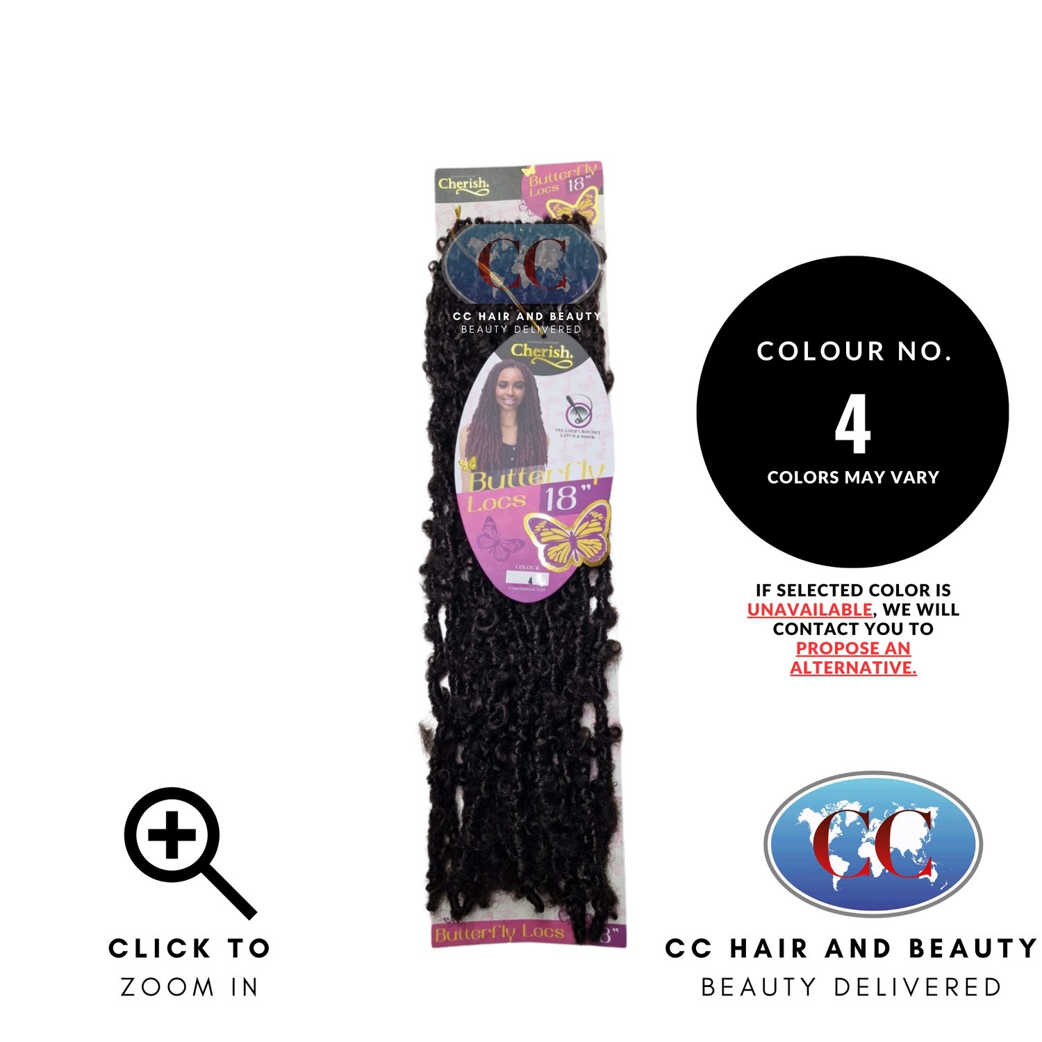 Cherish - Pre-Loop Crochet Braid Hair Extensions - Butterfly Locs 18''-colour 4