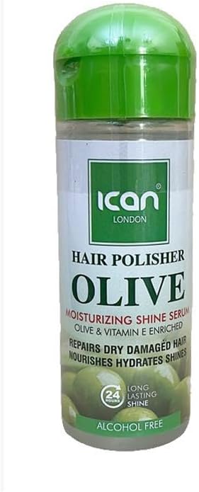 Ican London Hair Polisher Olive Moisturizing Shine Serum Alcohol Free 207ml