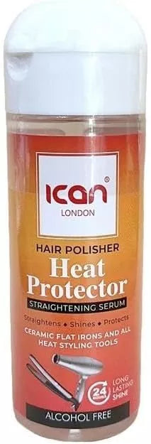 Ican London Hair Polisher Heat Protector Straightening Serum Alcohol Free 207ml