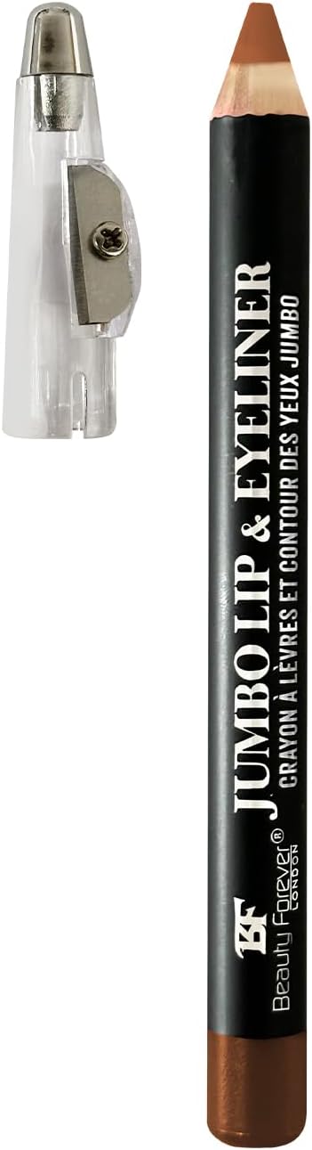 Beauty Forever Jumbo Lip Liner & Eyeliner Pencil with Sharpener, Long lasting Creamy Formula