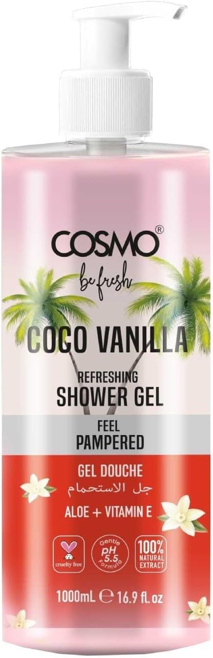 Cosmo Be Fresh Cocoa Vanilla Shower Gel with Aloe & Vitamin E 1000ml