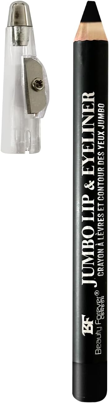 Beauty Forever Jumbo Lip Liner & Eyeliner Pencil with Sharpener, Long lasting Creamy Formula