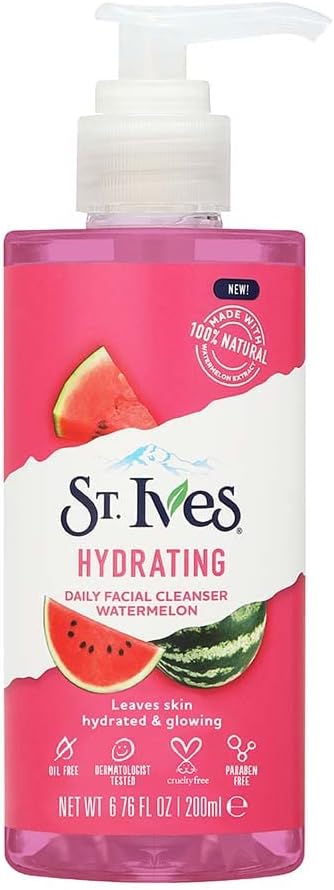 St. Ives Hydrating Daily Face Cleanser Natural Watermelon Extract to leave Skin Refreshed and Glowing 200ml