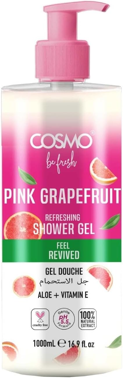 Cosmo Be Fresh Pink Grapefruit Shower Gel with Aloe Vera & Vitamin E 1000ml
