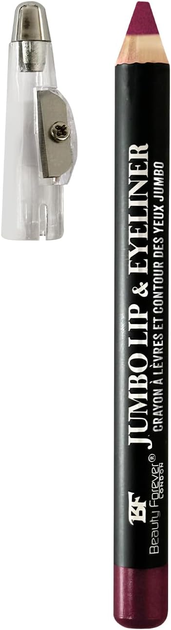 Beauty Forever Jumbo Lip Liner & Eyeliner Pencil with Sharpener, Long lasting Creamy Formula