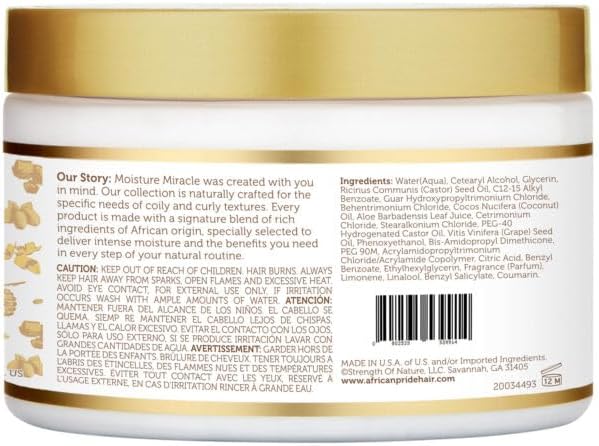 African Pride Moisture Miracle Aloe Coconut Oil Deep Conditioner 12Oz