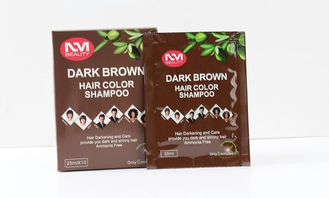 NM Beauty Dark Brown Hair Shampoo Instant Dark Brown 25ml X 10