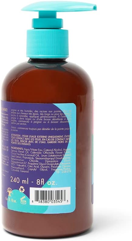 As I Am Born Curly Leave‑In Detangler- for Curls, Detangling & Frizz Control 8oz