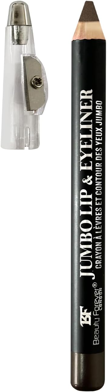 Beauty Forever Jumbo Lip Liner & Eyeliner Pencil with Sharpener, Long lasting Creamy Formula