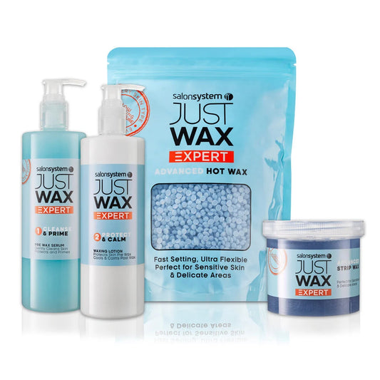 Salon System Just Wax Cleanse & Prime Pre-Wax Serum 500ml - back of pack | CC Hair and Beauty Leeds