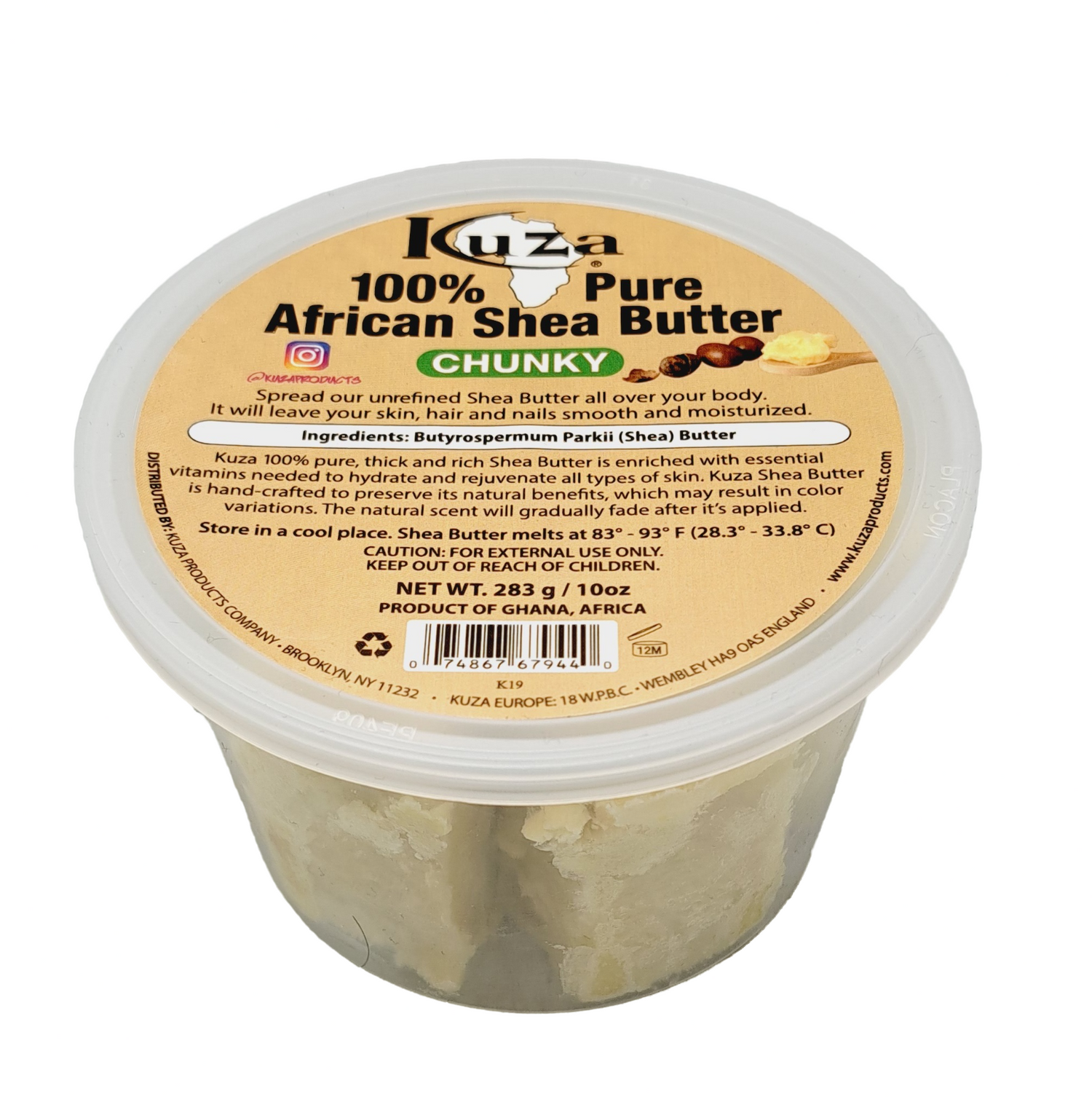 Kuza 100% African Shea Butter White Chunky - 10 Oz - product detail | CC Hair & Beauty