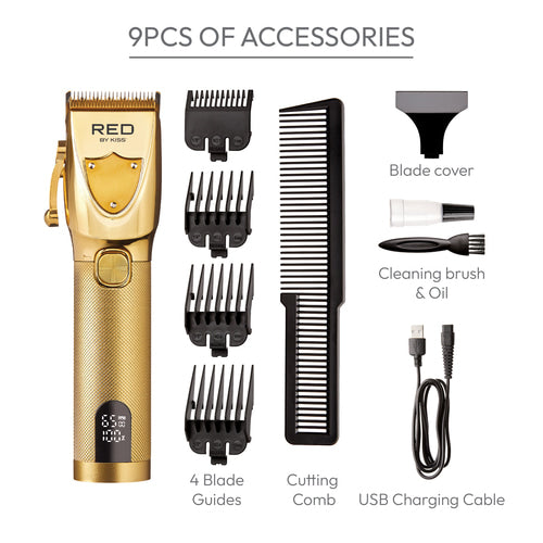 RED by Kiss Ultra Clean Cut Cordless Clipper High Quality ,Carbon Steel Blade