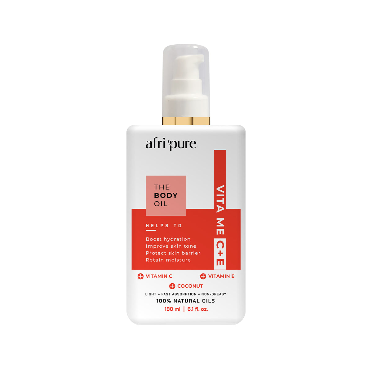 Afri Pure Body Oil Vit E And C 180ml