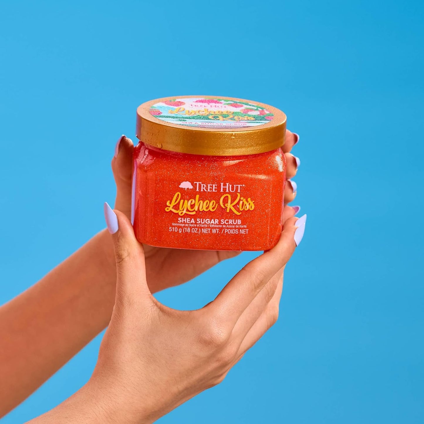 Tree Hut Lychee Shea Sugar Scrub, Exfoliating, Hydrating & Moisturizing Body Scrub 18Oz