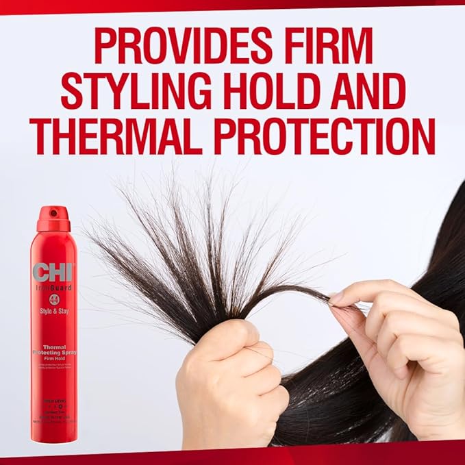 CHI 44 Iron Guard Style & Stay Firm Hold Protecting Spray, Heat Protectant & Hairspray 10oz