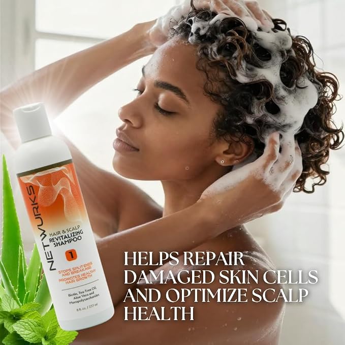 Netwurks Regrowth Hair and Scalp Revitalizing Shampoo for Split Ends and Breakage 8Oz
