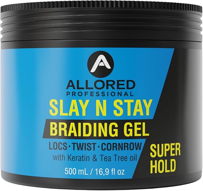 Allored Professional Slay N Stay Braiding Gel Super Hold with Keratin 500ml