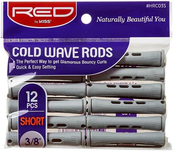 Red Cold Wave Rods Short 3/8" 12Pcs Short