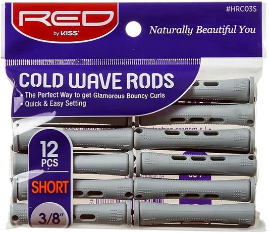 Red Cold Wave Rods Short 3/8" 12Pcs Short