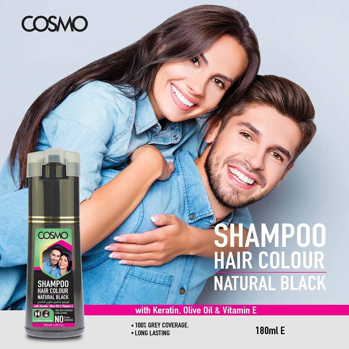 Cosmo Keratin Hair Colour Shampoo With Olive Oil & Vitamin E  180ml