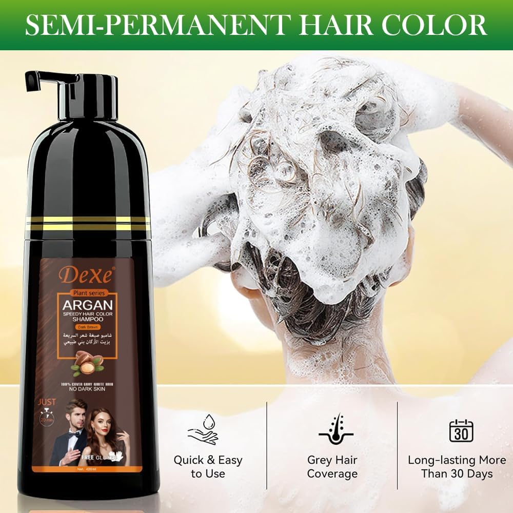 Dexe Plant Series Argan Speedy Hair Color Shampoo 420ml