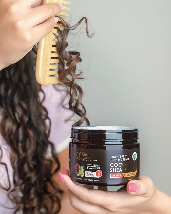 Queeny Cazara Sulfate-Free Repair Cream Coconut & Shea Butter Leave In Conditioner 300ml