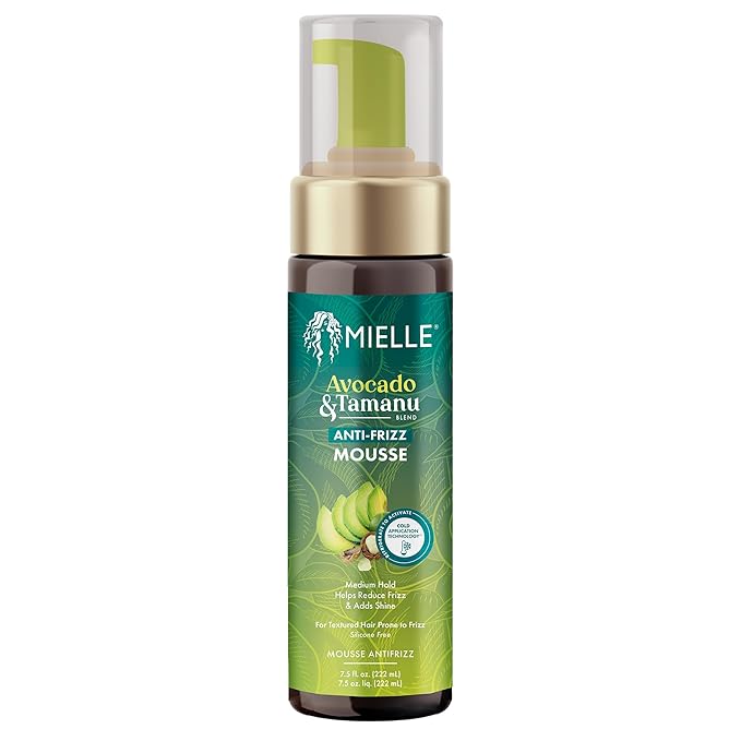 Mielle Organics Avocado & Tamanu Curly Hair Mousse - Anti Frizz Hair Foam 222ml
