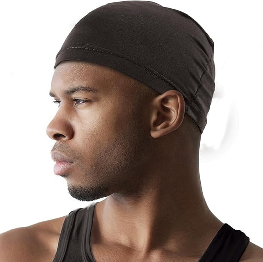 Titan Real Fit Spandex Cap, Comfort Fit Ultra Stretch Dome Cap Black