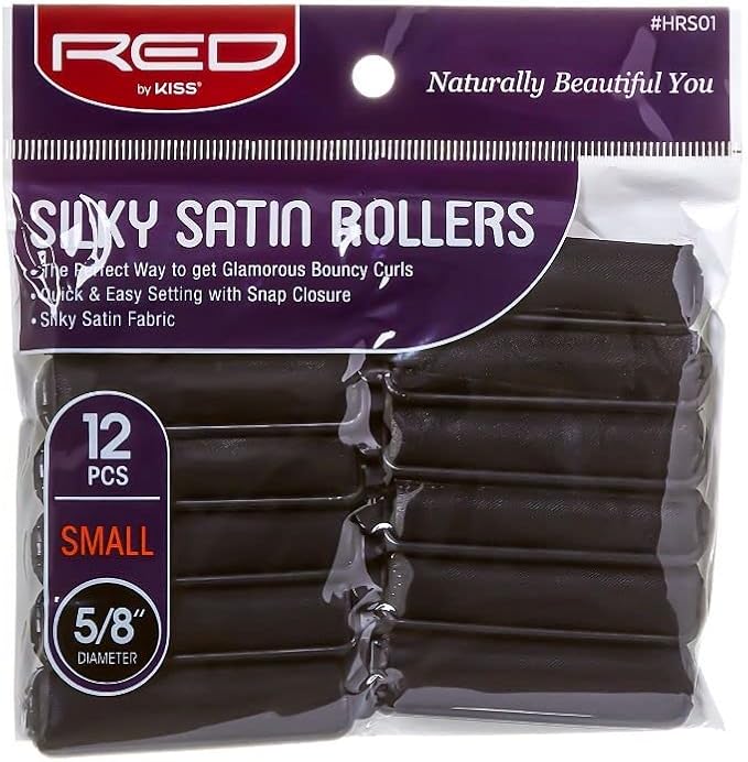 Red Silky Satin Roller Small 5/8' 12Pcs Small