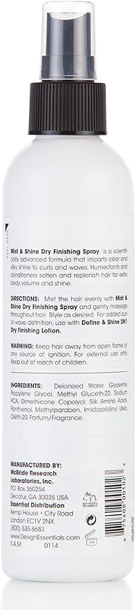 Design Essentials Wave By Design Mist & Shine Dry Finishing Spray 8Oz