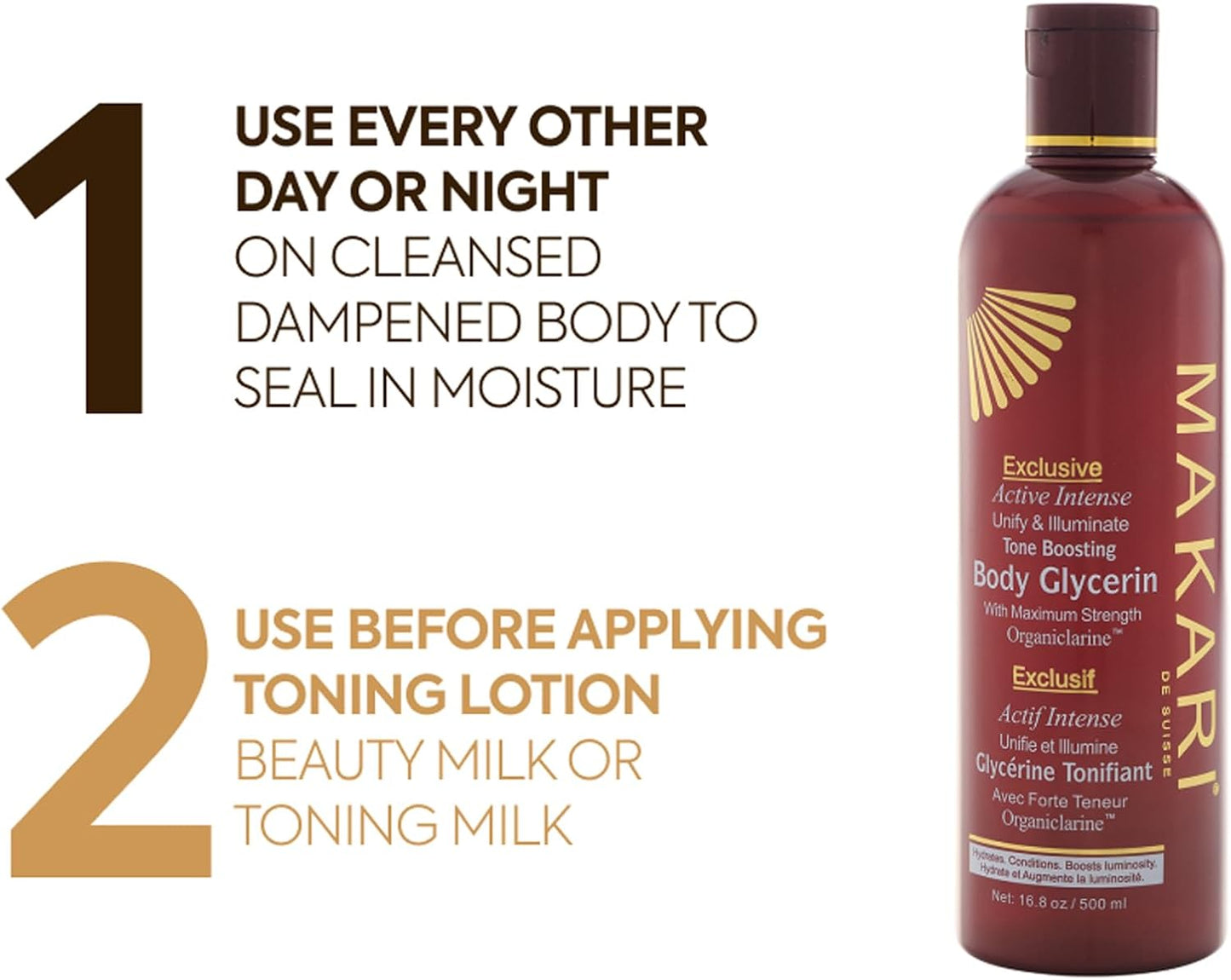 Makari Exclusive Active Intense Tone Boosting Body Glycerin 16.8 oz