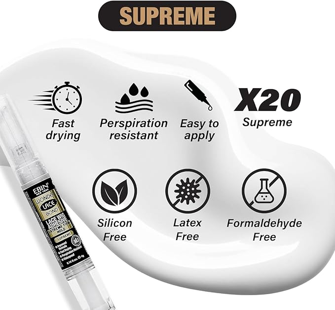 Ebin New York Wonder Lace Bond Silicone Pen Type Supreme Extreme Firm Hold 4g