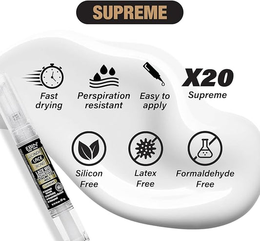 Ebin New York Wonder Lace Bond Silicone Pen Type Supreme Extreme Firm Hold 4g