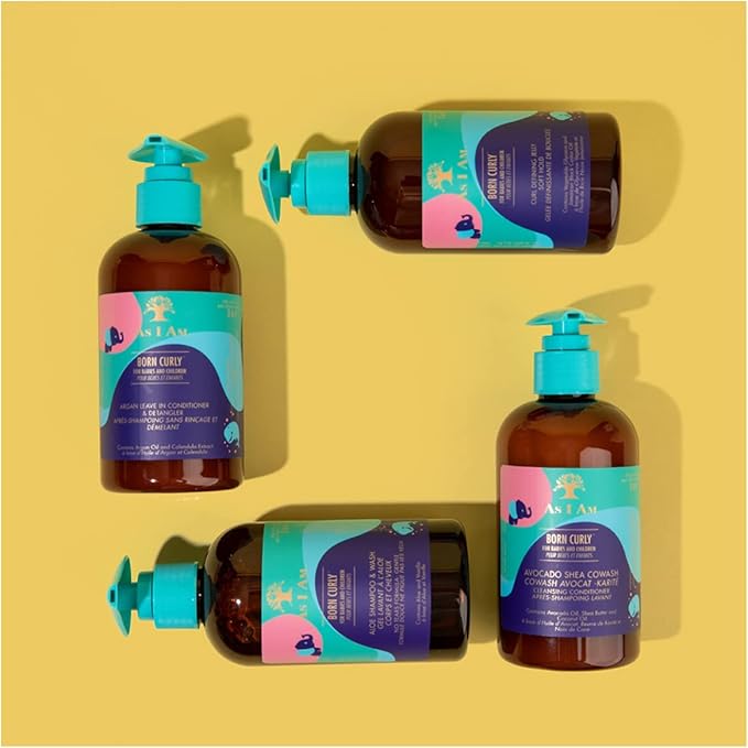 As I Am Born Curly Leave‑In Detangler- for Curls, Detangling & Frizz Control 8oz