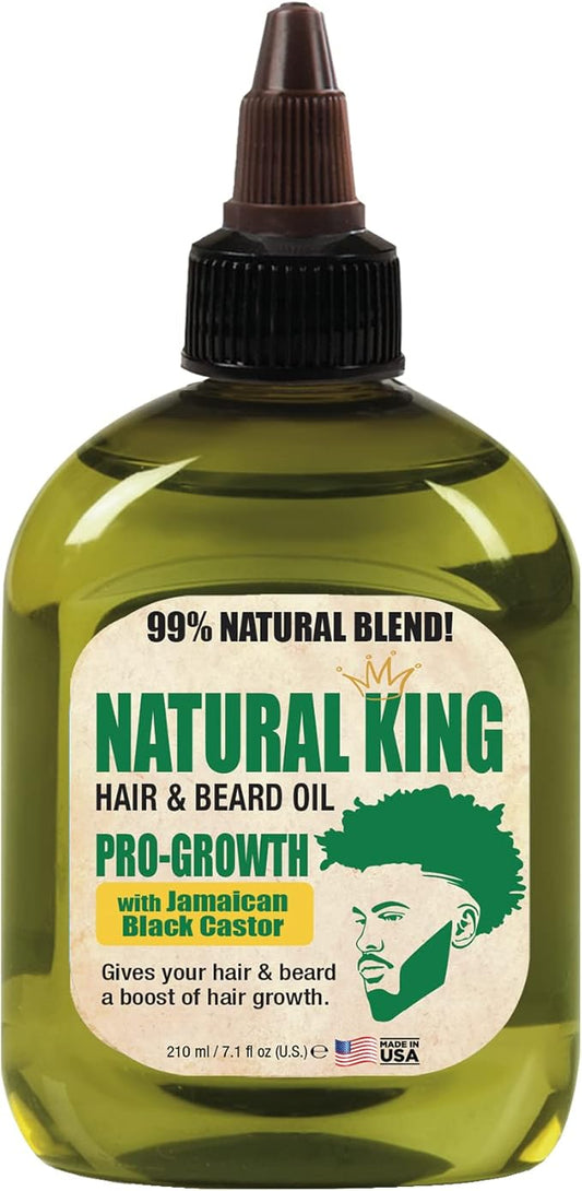 Difeel Natural King Pro-Growth Hair & Beard Oil with Jamaican Black Castor Oil 7.1 oz