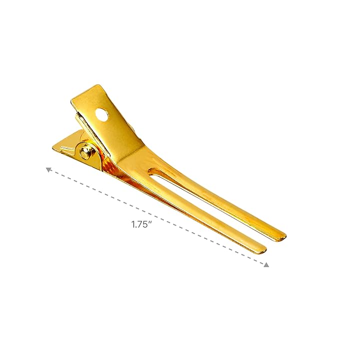 Red by Kiss Gold Metal Hair Clips, Durable Sturdy Hold Styling & Curl Setting 70 Ble Prong