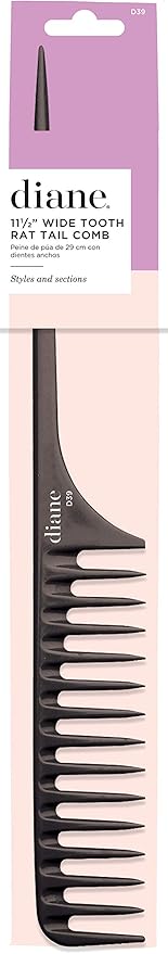 Diane Large Tail Comb Dozen, Black, 11.5 Inch