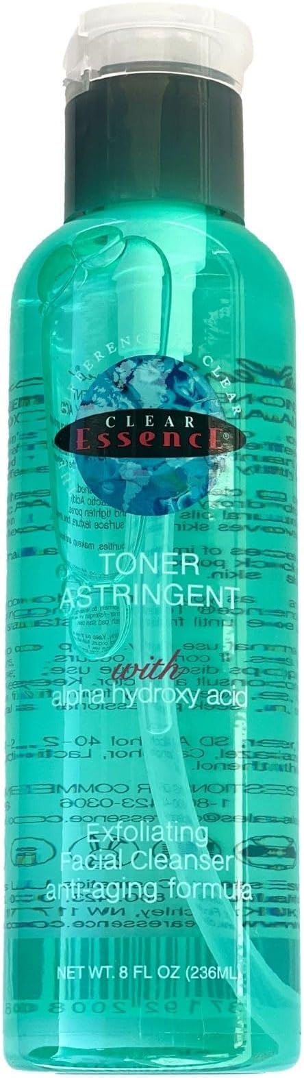 Clear Essence Anti-Aging Skin Toner Astringent with Alpha Hydroxy Acid 236ml