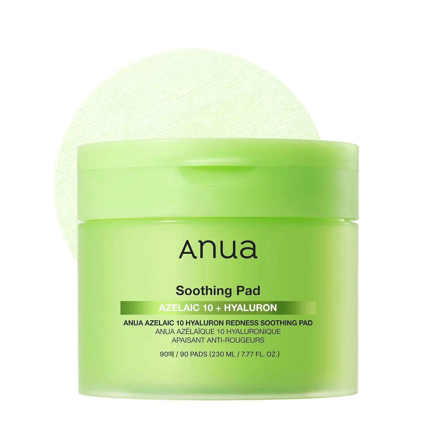 Anua Azelaic Acid 10 Hyaluron Redness Soothing Pad 230ml jar of 90 pads